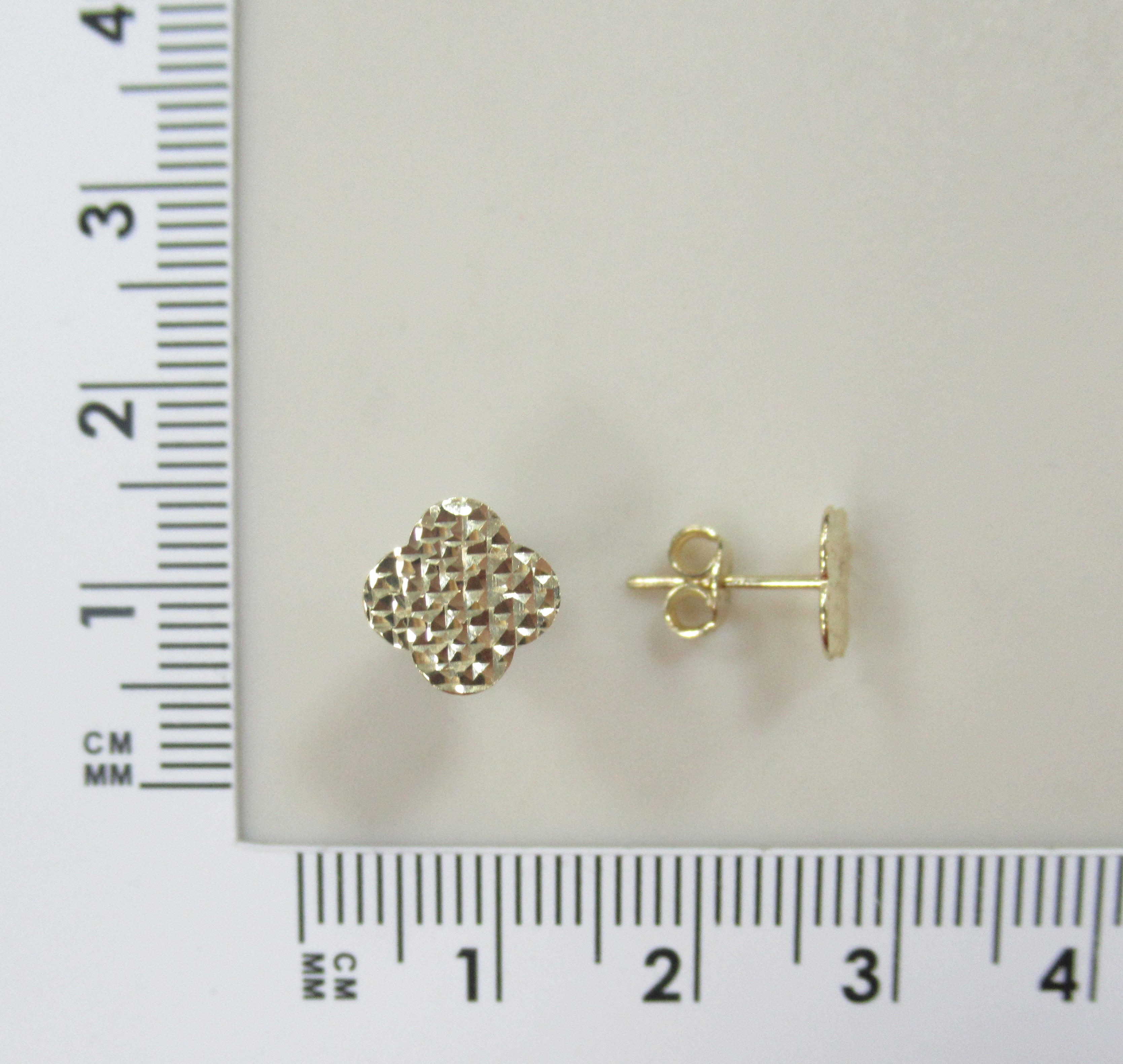 Серьги-пусеты из желтого золота "Клевер"